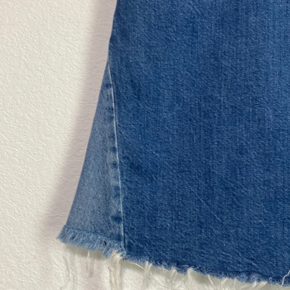 Madewell Distressed Two Tone Denim Mini Skirt Size 31 - Picture 2 of 9